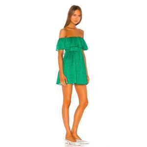 NWT Lovers + Friends Peter Mini Dress Semi-sheer Kelly Green Flirty Size Medium
